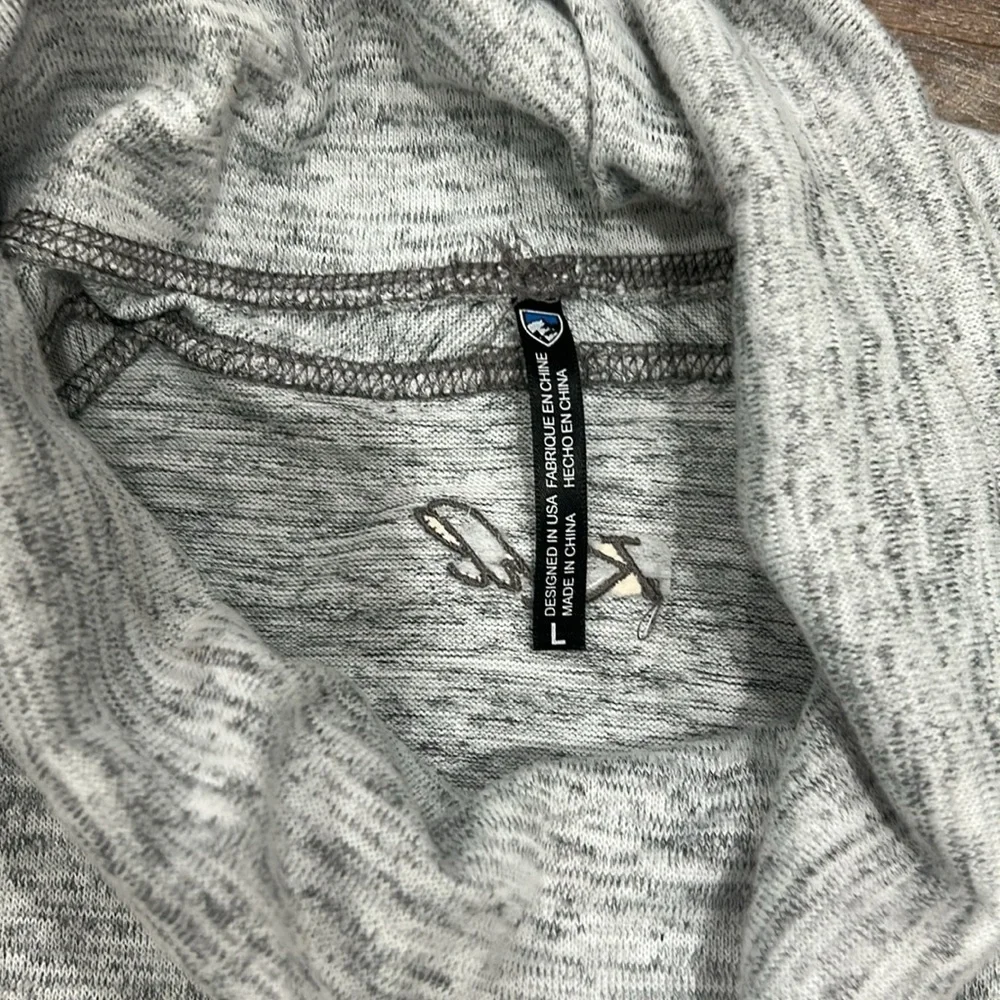 Kuhl Lea Women’s Pullover cowl neck hoodie Large Gray RN# 108846 - Picture 3 of 16